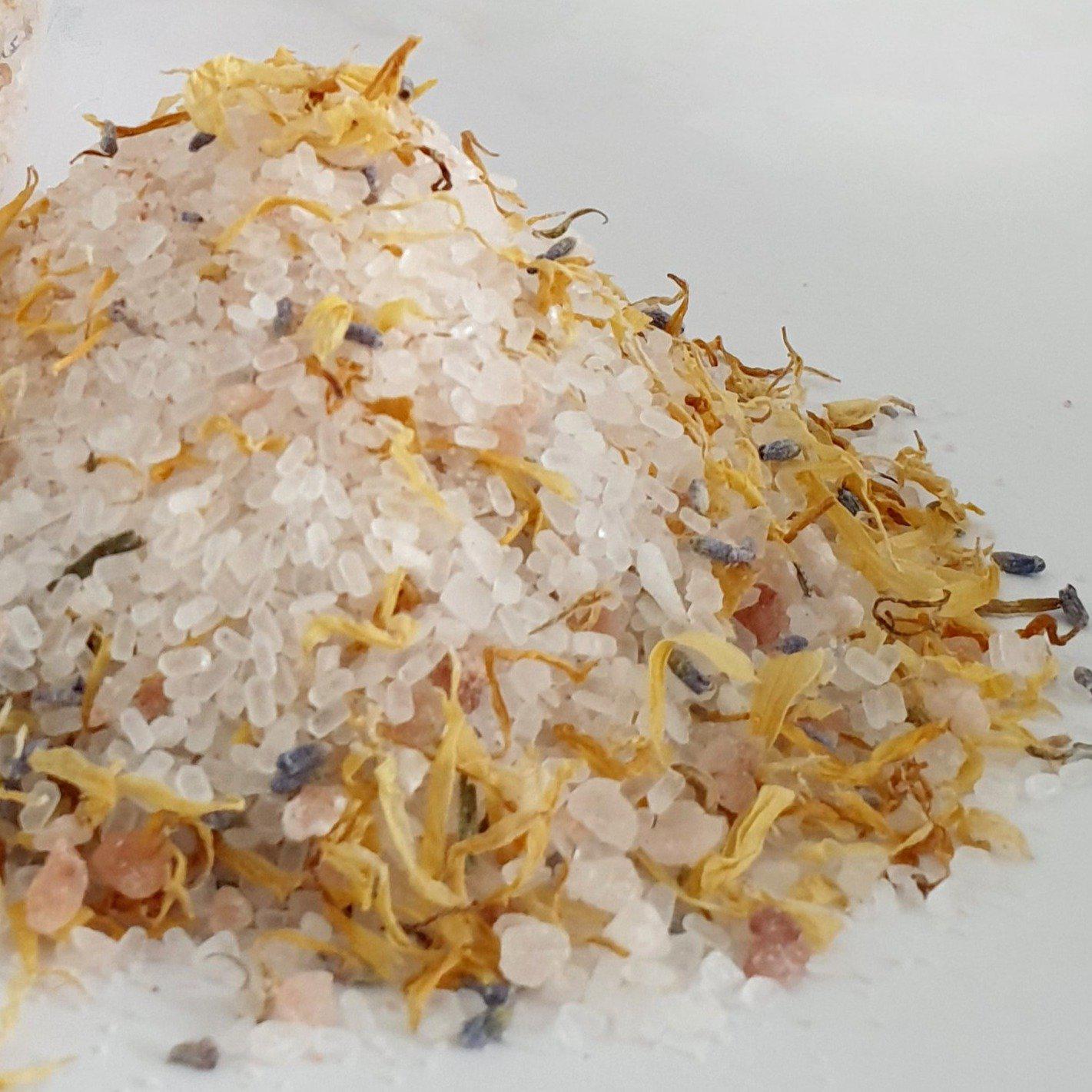 Sleepy Lemon & Lavender Luxury Natural Bath Salts | Epsom Salt Soak Pink Himalayan - 300G