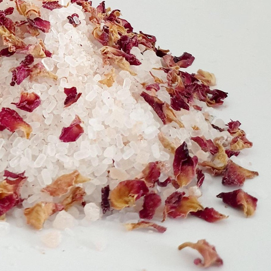 Romantic Rose Luxury Natural Bath Salts Australia | Epsom Salt Soak Pink Himalayan - 450G